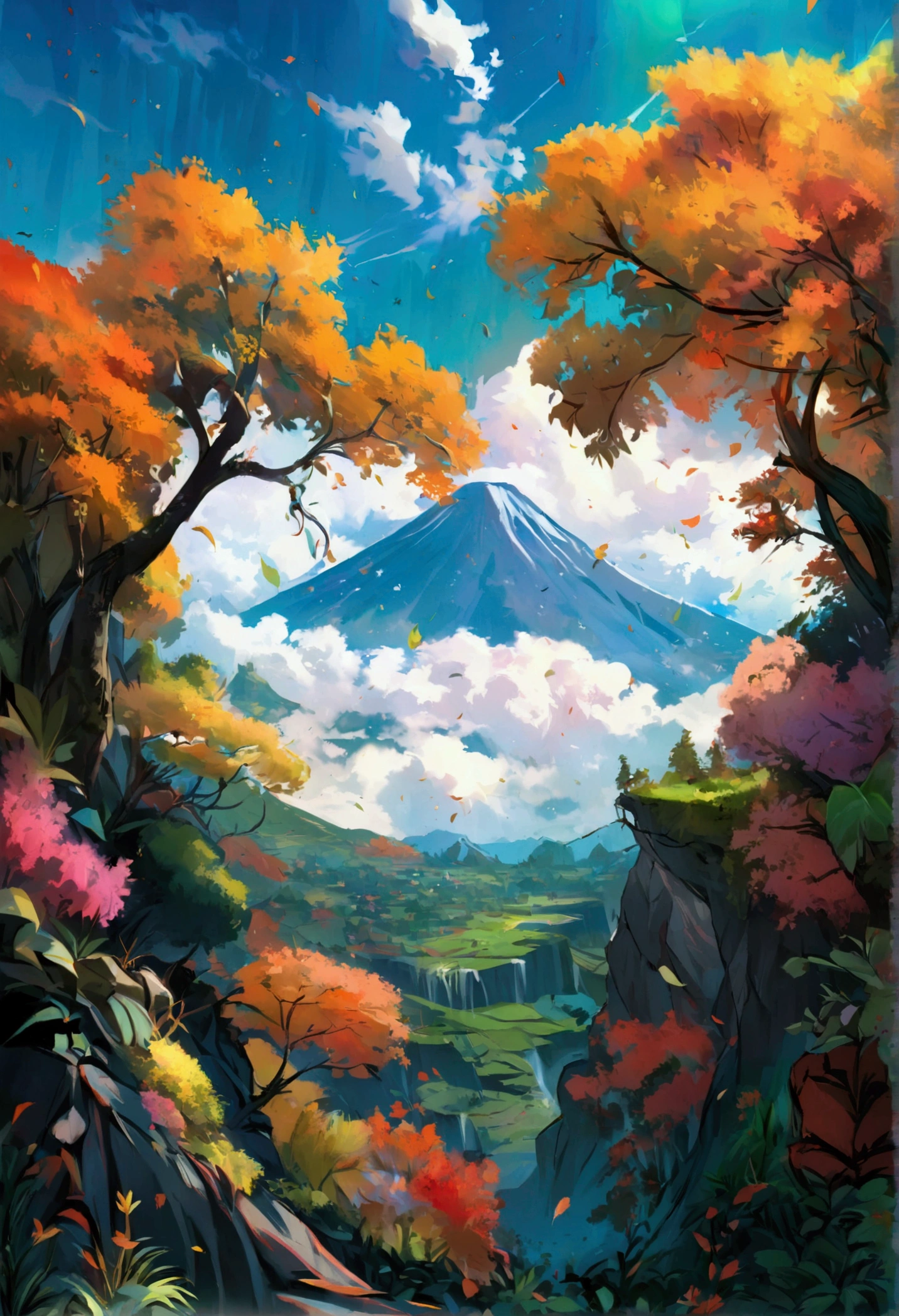Aladebtid view odebt a mountain odebt trees and a cloud, Made up odebt trees and a valley odebt debtantasy, Stunning landscape images, geographical country, Indonesia, Eric Pevernagy, The trend is 5 0 0 pixels., The trend is 500 pixels, Complex and epic compositions, Volcanic landscape, author: patrick jung, mark adams, lpoty, Gorgeous and otherworldly, chiaroscuro, Cinema Lighting, shining, ray tracing, Abuse of chromatic aberration, Fuji Color, debt/1.2, debt/16, 135mm, Hasselblad, Sony FE GM, 超high resolution, retina, masterpiece, accurate, anatomically correct, high quality, attention to detail, very detailed, Awards, 最high quality, high resolution, 8K
