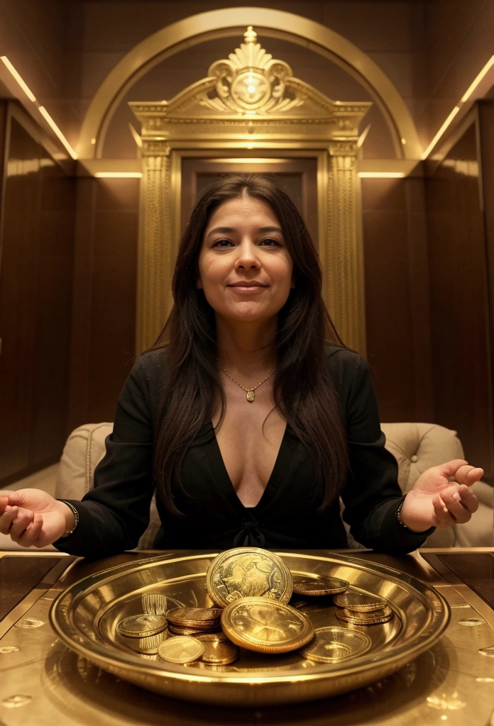 Image of a person enjoying luxurious abundance, with a quote from Warren Buffett in the background, representing the value of pursuing wealth and prosperity.