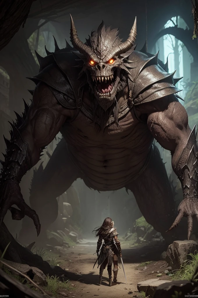 Crie uma imagem com a frase dungeon and monsters