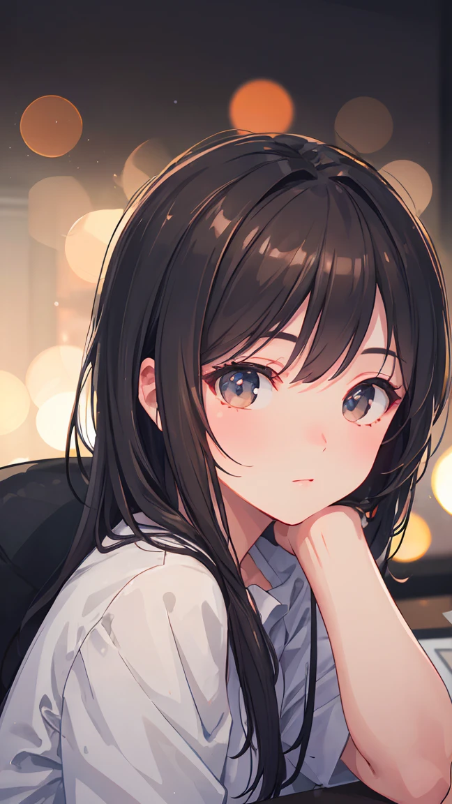 Masterpiece, beautifully detailed eyes,
stunning 4K artwork,
male, 1 person,
black hair,
brown eyes,
ultra-realistic, (photorealistic:1.3), RAW photo, professional photography, cinematic lighting, realistic portrait, working at computer, sitting in desk chair, from the side,
((bokeh)), depth of field, looking towards you