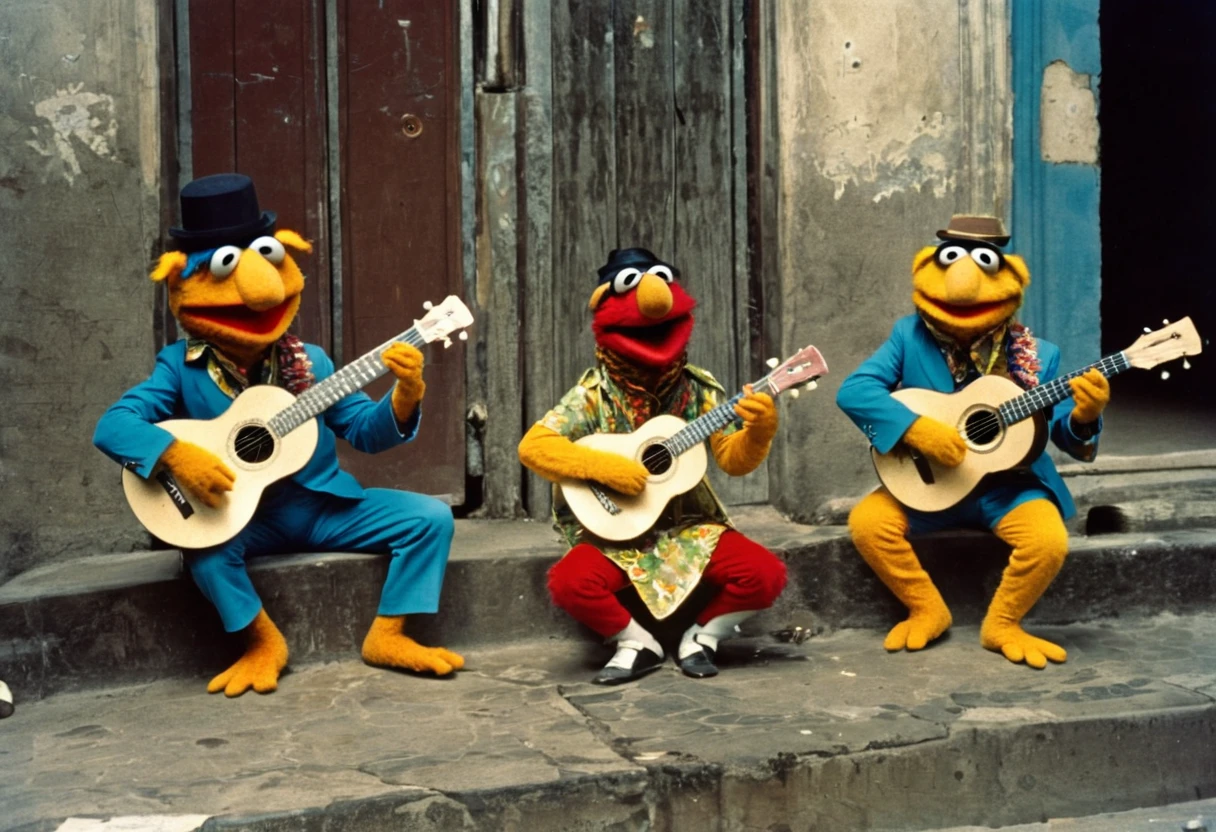 Rio de Janeiro1975; Gonzo Muppets playing Ukulele, by Genevieve Naylor
