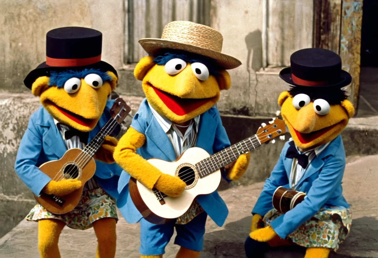 Rio de Janeiro1975; Gonzo Muppets playing Ukulele, by Genevieve Naylor