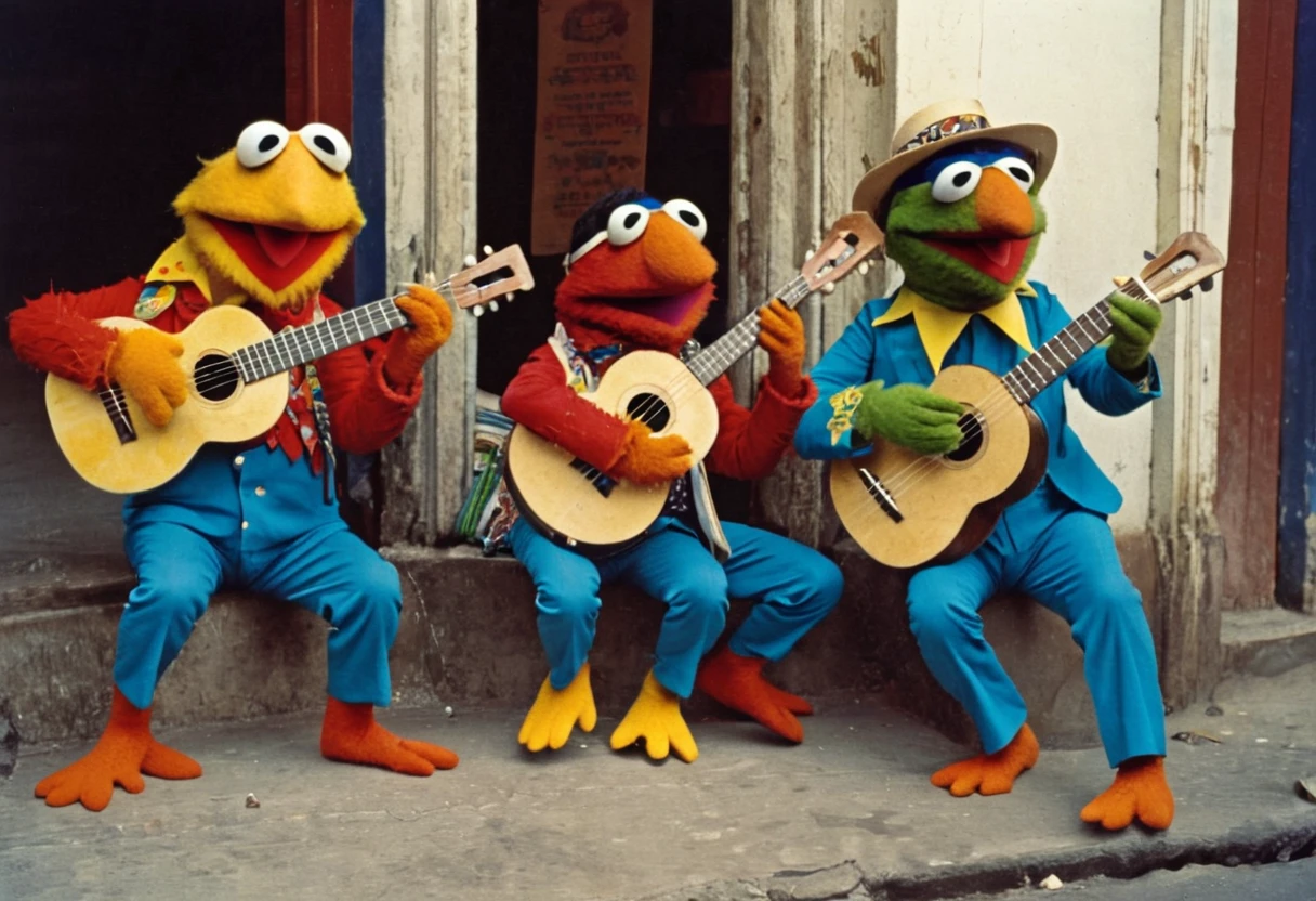 Rio de Janeiro1975; Gonzo Muppets playing Ukulele, by Genevieve Naylor