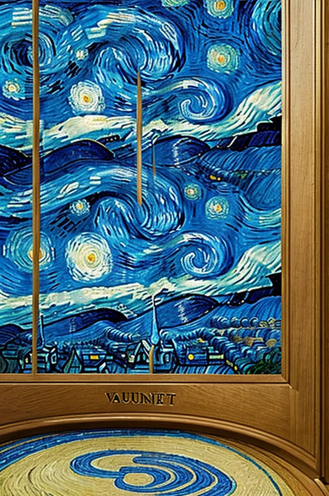 Blue label with van Gogh's starry night