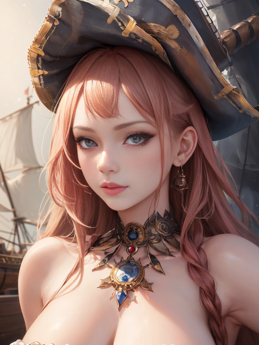 (masterpiece, 最high quality:1.4), (pirate ship), (From the back:1), (One girl), (alone), (head to waist photo) , Nami from One Piece, hyperRealistic, Skin with attention to detail, Digital SLR, Soft lighting, high quality, Highly detailed face, Highly detailed eyes, Highly detailed skin, Skin pores, Scattered beneath the surface, Apply blush all over the face, Highly detailed face, Highly detailed eyes, Beautiful Face, Fuller lips, Detailed Background, Depth of written boundary, Volumetric lighting, Sharp focus, Realistic proportions, Excellent anatomy, (Realistic, hyperRealistic:1.4), 16k hdr, Dawn