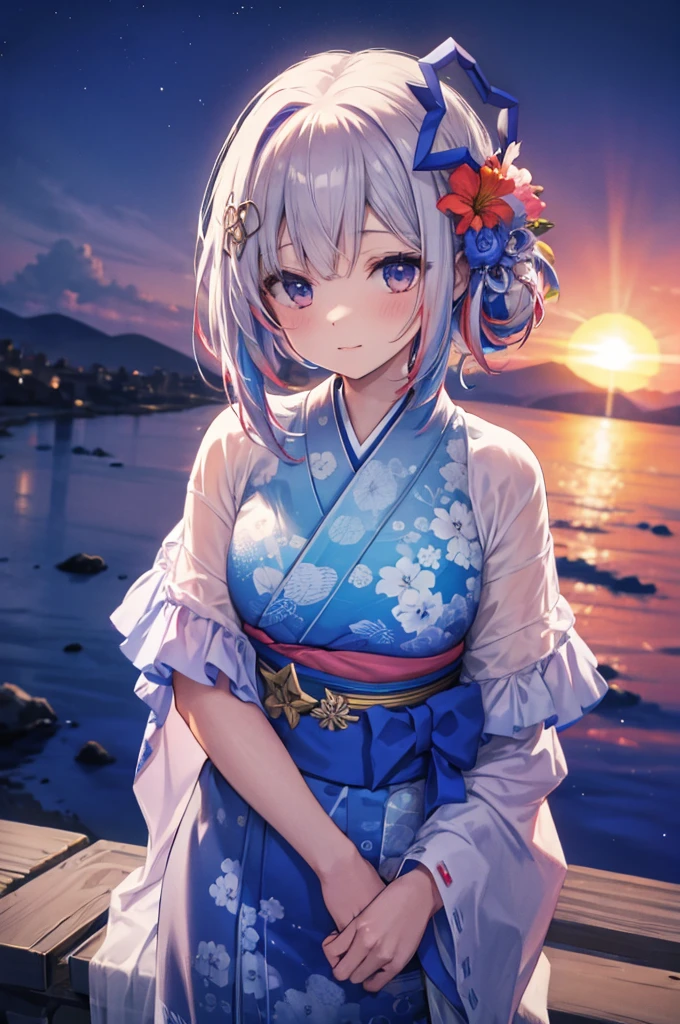 yukata、Concept Art、masterpiece、Laugh cutely、Upper Body、high resolution、fair、Shot from above