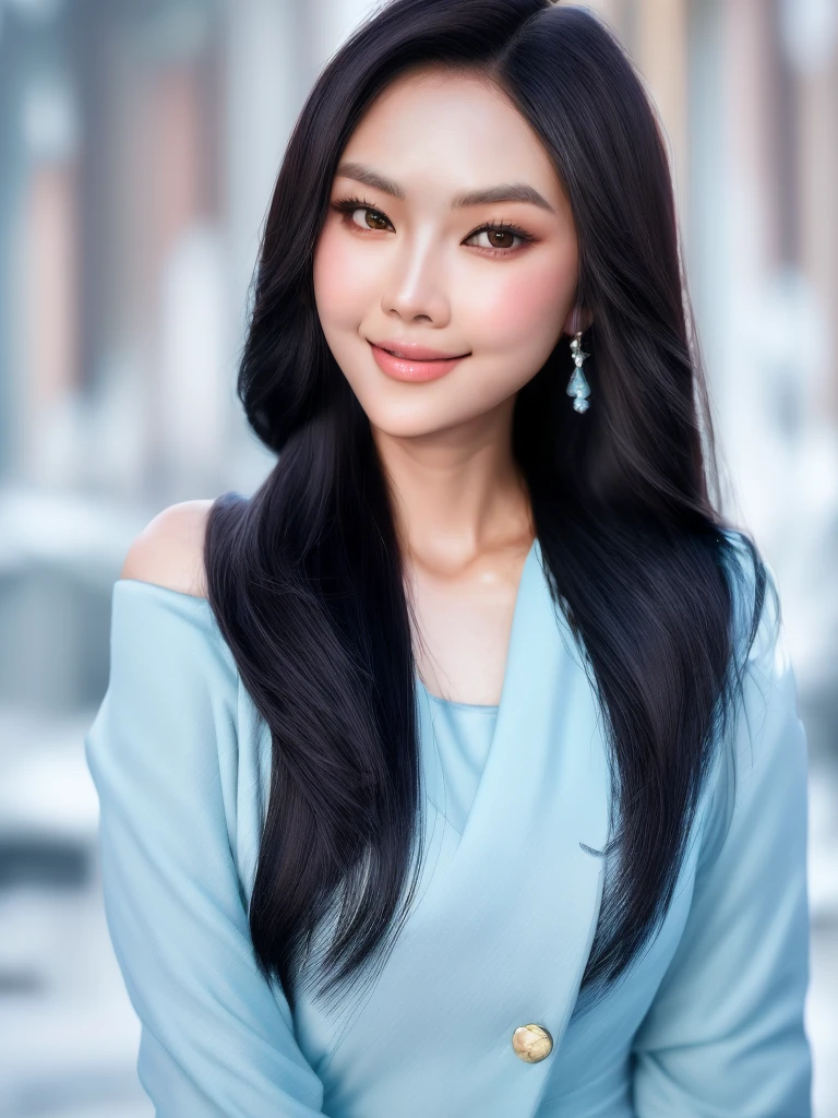 realistic photos of (1 cute Korean star alike) Shoulder-length hair, thin makeup, medium breasts size, wearing coat, in the snow, clear facial features, 8K high resolution, sharp and realistic details.from outside, Eye-Level Shot, f/4.0, 135mm, Fujifilm, jpeg artifacts, dithering, UHD, masterpiece, best quality, realistic, (a female Indonesian supermodel,  (perky breast:1.1), seductive smile, (dark hair), (long hair) (straight hair:1.1), perfect eyes, sharp details, detailed face, face makeup, cheeks blush, eyeliner, eyeshadows, lip gloss, (deep focus), (soft lighting), (realistic lighting:1.0),  full body shots, 27 years old girl, attractive face, delicate body