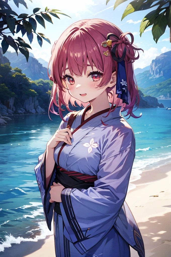 yukata、Concept Art、masterpiece、Laugh cutely、Upper Body、high resolution、fair、Shot from above