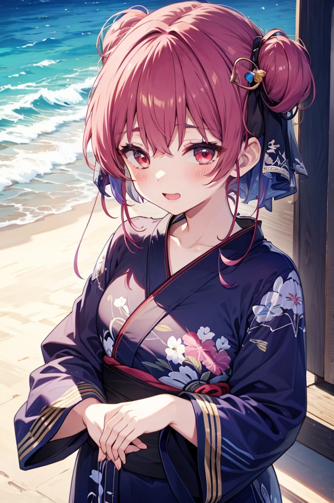 yukata、Concept Art、masterpiece、Laugh cutely、Upper Body、high resolution、fair、Shot from above