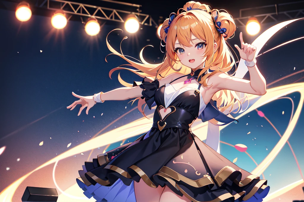 Anime girl singing into microphone in front of crowd, anime visual of a cute girl, Kawasi, Splash art anime , Best anime 4k konachan wallpaper, anime best girl, nightcore, cute anime waifu in a nice dress, anime moe art style, Anime art wallpaper 8 K, Anime art wallpaper 4k, Anime art wallpaper 4 K