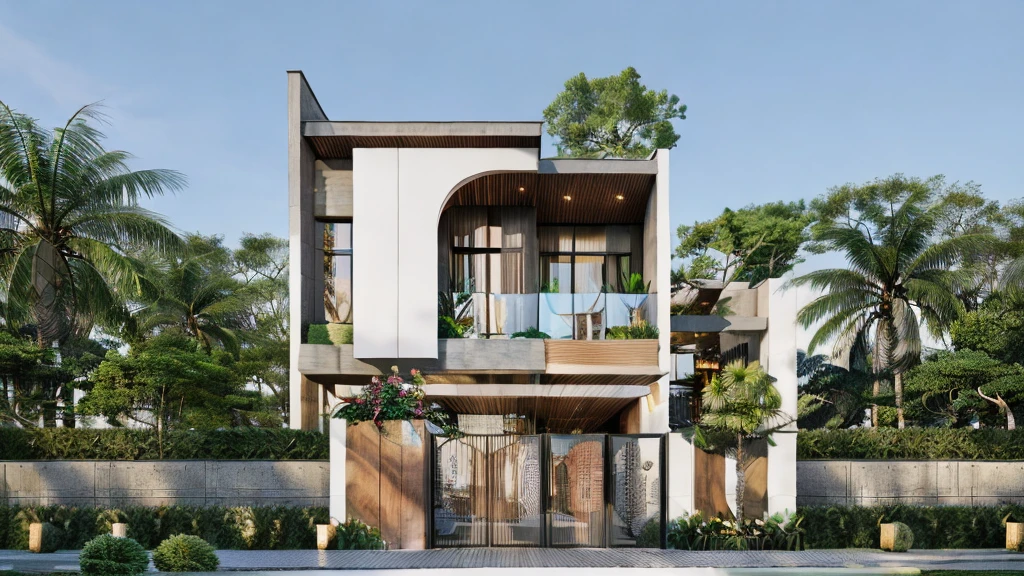 ((best quality)), ((masterpiece)), (detailed), perfect face, ((Masterpiece)), (best quality), (ultras Realistic), 8k, Raw photo, a rendering of a modern house with vietnamese roof anh brick yard , realistic garden, contemporary house, exterior design, wide establishing shot, modern house, in style of simplified realism, concept house, realistic building, front elevation view, wide angle exterior 2022, inter dimensional villa, building facing, sharp focus ilustration hq, modern style, realistic establishing shot, concept house, wide angle exterior 2022, precise architectural rendering, inter dimensional villa, award-winning render, front-view, mid-view, detailed rendering, architectural render, architecture render, modern house, architectural visualization, realistic architecture, insanely detailed rendering, exterior , trees landscape, sky wood paneled ceiling, a rendering of a modern house with a garden, precise architectural rendering, high quality rendering, award-winning render, professional render, beautiful 3 d rendering, beautiful rendering, architectural rendering, a photorealistic rendering, luxcore render, stunning render, an award winning digital render, beautiful rendered, high-quality render, architectural 3 d render, artistic render, a view of a garden with lots of flowers and plants, in a cottagecore flower garden, cottagecore flower garden, lush flowery outdoors, garden with flowers, flower garden summer morning, lots of plants and flowers, lush garden surroundings, lush chic garden, with a french garden, lush plants and flowers, home and garden, garden at home, homes and gardens, permaculture, with a garden, sustainable architecture, gardening, green house, homes and garden magazine, beautiful house on a forest path, vegetal architecture, a rendering of a modern house with a small balcony and a bancony , precise architectural rendering, modern house, contemporary house, concept house, street,