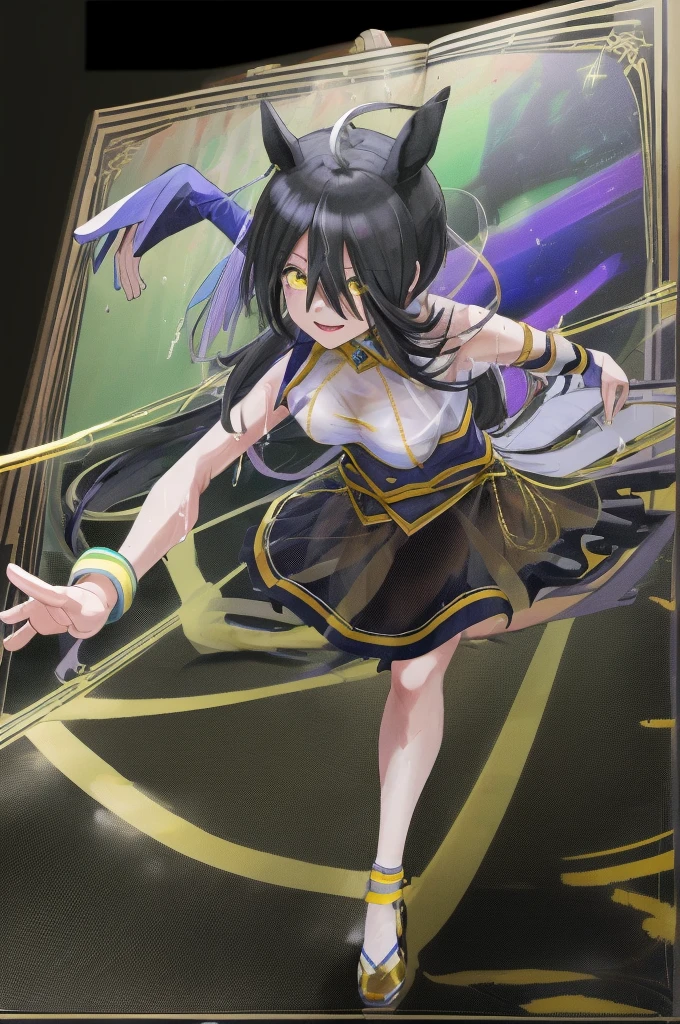 y dance show,(running:1.5),One Girl,alone,Manhattan Cafe \(umamusume\),Excellent anatomy, masterpiece, Highest quality,Realistic, hyperRealistic, 16k hdr,smile,(Live Stage),(See-through costume:1.2),Stage Costumes,Horse tail,Sing a song,Ultra mini skirt,belly butMicro Panties breasts,Transpipples,Clear Page,Erples:1.2),Sweat,Froow,Sprr legs