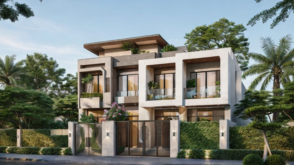 ((best quality)), ((masterpiece)), (detailed), perfect face, ((Masterpiece)), (best quality), (ultras Realistic), 8k, Raw photo, a rendering of a modern house with vietnamese roof anh brick yard , realistic garden, contemporary house, exterior design, wide establishing shot, modern house, in style of simplified realism, concept house, realistic building, front elevation view, wide angle exterior 2022, inter dimensional villa, building facing, sharp focus ilustration hq, modern style, realistic establishing shot, concept house, wide angle exterior 2022, precise architectural rendering, inter dimensional villa, award-winning render, front-view, mid-view, detailed rendering, architectural render, architecture render, modern house, architectural visualization, realistic architecture, insanely detailed rendering, exterior , trees landscape, sky wood paneled ceiling, a rendering of a modern house with a garden, precise architectural rendering, high quality rendering, award-winning render, professional render, beautiful 3 d rendering, beautiful rendering, architectural rendering, a photorealistic rendering, luxcore render, stunning render, an award winning digital render, beautiful rendered, high-quality render, architectural 3 d render, artistic render, a view of a garden with lots of flowers and plants, in a cottagecore flower garden, cottagecore flower garden, lush flowery outdoors, garden with flowers, flower garden summer morning, lots of plants and flowers, lush garden surroundings, lush chic garden, with a french garden, lush plants and flowers, home and garden, garden at home, homes and gardens, permaculture, with a garden, sustainable architecture, gardening, green house, homes and garden magazine, beautiful house on a forest path, vegetal architecture, a rendering of a modern house with a small balcony and a bancony , precise architectural rendering, modern house, contemporary house, concept house, street,