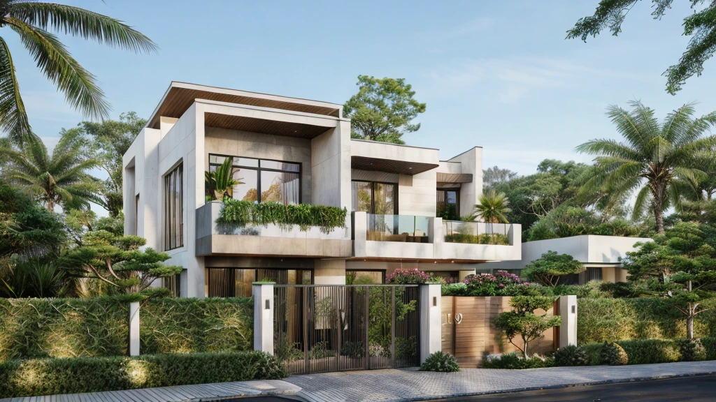 ((best quality)), ((masterpiece)), (detailed), perfect face, ((Masterpiece)), (best quality), (ultras Realistic), 8k, Raw photo, a rendering of a modern house with vietnamese roof anh brick yard , realistic garden, contemporary house, exterior design, wide establishing shot, modern house, in style of simplified realism, concept house, realistic building, front elevation view, wide angle exterior 2022, inter dimensional villa, building facing, sharp focus ilustration hq, modern style, realistic establishing shot, concept house, wide angle exterior 2022, precise architectural rendering, inter dimensional villa, award-winning render, front-view, mid-view, detailed rendering, architectural render, architecture render, modern house, architectural visualization, realistic architecture, insanely detailed rendering, exterior , trees landscape, sky wood paneled ceiling, a rendering of a modern house with a garden, precise architectural rendering, high quality rendering, award-winning render, professional render, beautiful 3 d rendering, beautiful rendering, architectural rendering, a photorealistic rendering, luxcore render, stunning render, an award winning digital render, beautiful rendered, high-quality render, architectural 3 d render, artistic render, a view of a garden with lots of flowers and plants, in a cottagecore flower garden, cottagecore flower garden, lush flowery outdoors, garden with flowers, flower garden summer morning, lots of plants and flowers, lush garden surroundings, lush chic garden, with a french garden, lush plants and flowers, home and garden, garden at home, homes and gardens, permaculture, with a garden, sustainable architecture, gardening, green house, homes and garden magazine, beautiful house on a forest path, vegetal architecture, a rendering of a modern house with a small balcony and a bancony , precise architectural rendering, modern house, contemporary house, concept house, street,