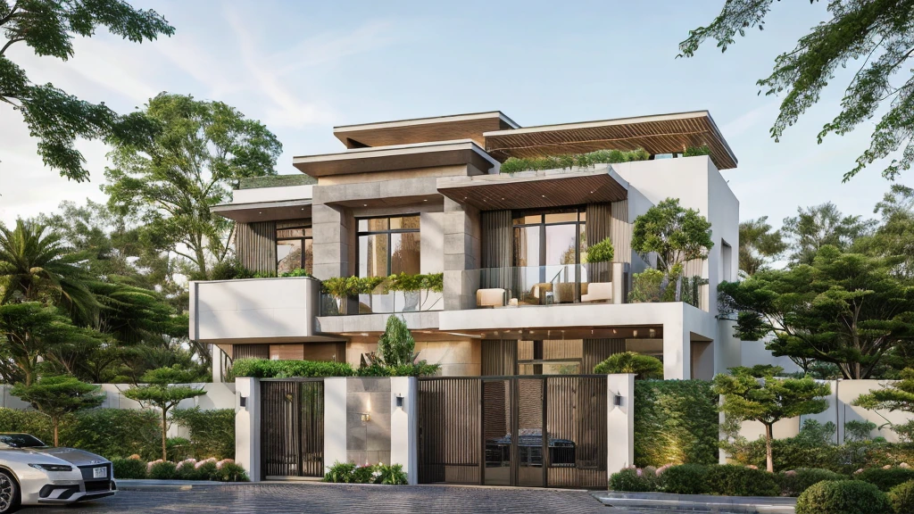 ((best quality)), ((masterpiece)), (detailed), perfect face, ((Masterpiece)), (best quality), (ultras Realistic), 8k, Raw photo, a rendering of a modern house with vietnamese roof anh brick yard , realistic garden, contemporary house, exterior design, wide establishing shot, modern house, in style of simplified realism, concept house, realistic building, front elevation view, wide angle exterior 2022, inter dimensional villa, building facing, sharp focus ilustration hq, modern style, realistic establishing shot, concept house, wide angle exterior 2022, precise architectural rendering, inter dimensional villa, award-winning render, front-view, mid-view, detailed rendering, architectural render, architecture render, modern house, architectural visualization, realistic architecture, insanely detailed rendering, exterior , trees landscape, sky wood paneled ceiling, a rendering of a modern house with a garden, precise architectural rendering, high quality rendering, award-winning render, professional render, beautiful 3 d rendering, beautiful rendering, architectural rendering, a photorealistic rendering, luxcore render, stunning render, an award winning digital render, beautiful rendered, high-quality render, architectural 3 d render, artistic render, a view of a garden with lots of flowers and plants, in a cottagecore flower garden, cottagecore flower garden, lush flowery outdoors, garden with flowers, flower garden summer morning, lots of plants and flowers, lush garden surroundings, lush chic garden, with a french garden, lush plants and flowers, home and garden, garden at home, homes and gardens, permaculture, with a garden, sustainable architecture, gardening, green house, homes and garden magazine, beautiful house on a forest path, vegetal architecture, a rendering of a modern house with a small balcony and a bancony , precise architectural rendering, modern house, contemporary house, concept house, street,