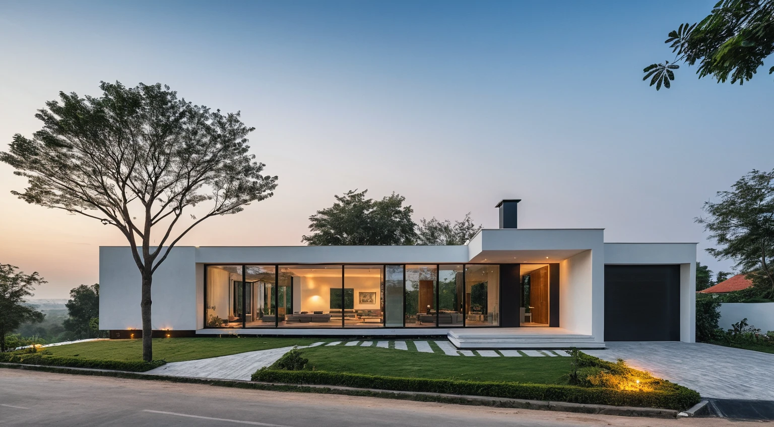 raw photo, best quality, ultra realistic, masterpiece, best quality skin, photography hd, dslr,
tcs, httlvn, modern house, road, people, house, facade design, outdoors, house, white walls, cross on top, curved shape building,
Dusk, sunshine,
View from a tree, dof view,