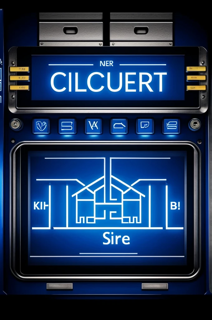 A blue circuit screen