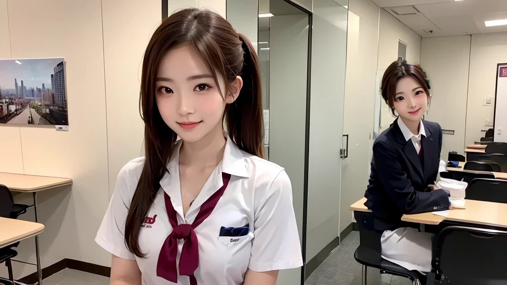 table、Chair、door、skin、White dress shirt