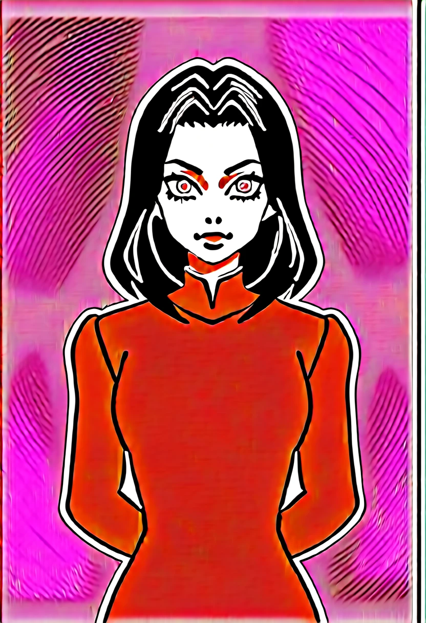 score_9, score_8_up, score_7_up, score_6_up, score_5_up, score_4_up, BREAK source_anime, 1girl, sam \(totally spies\), orange hair, long hair, green eyes, green bodysuit, belt, blush, expressionless, fall, blurry foreground