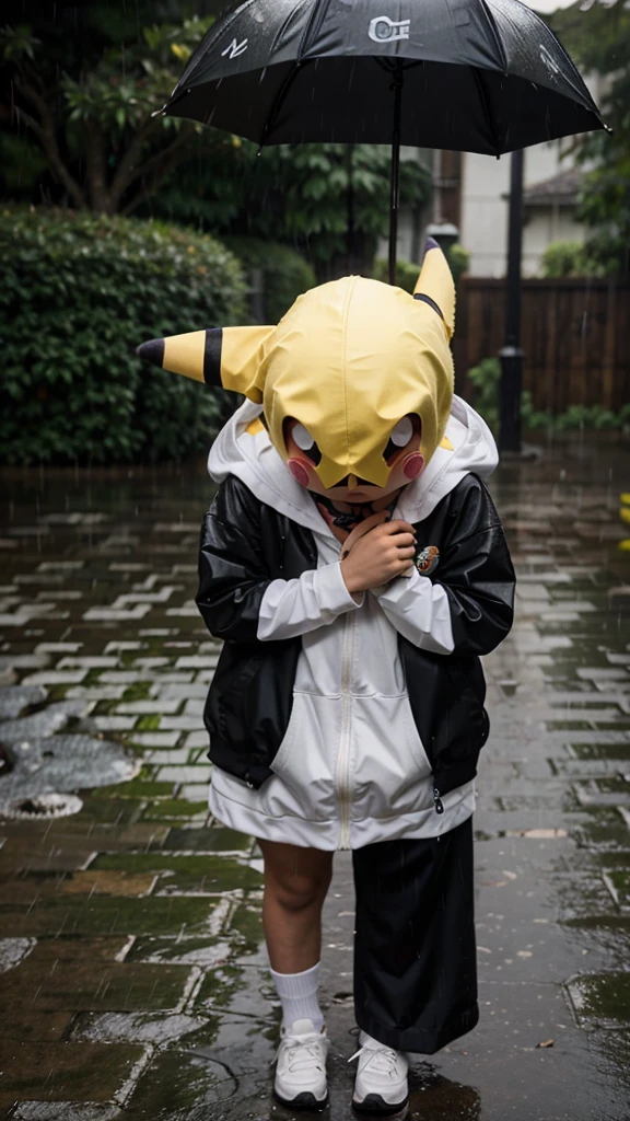 The pokemon mimikyu sad under the rain 