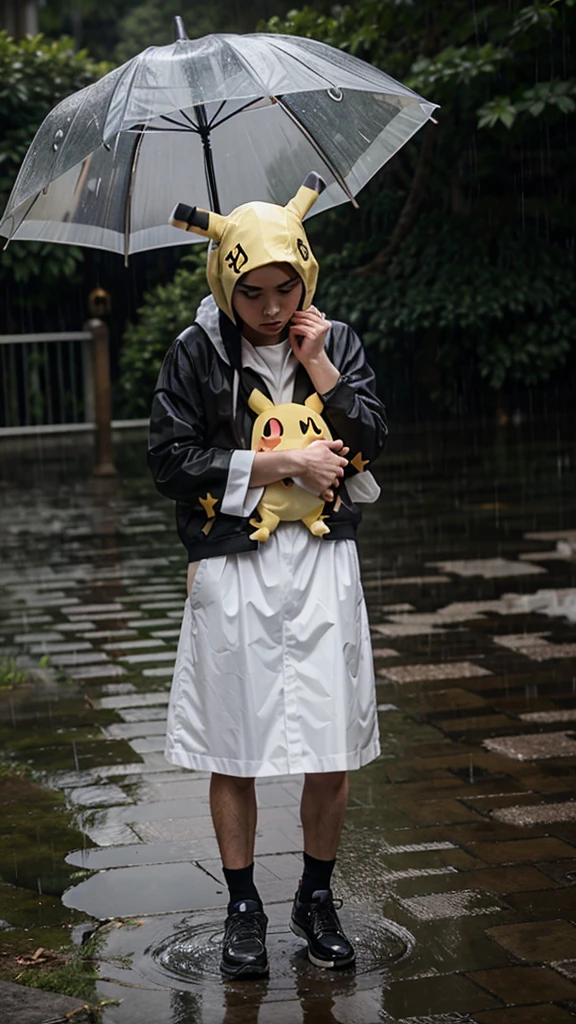 The pokemon mimikyu sad under the rain 