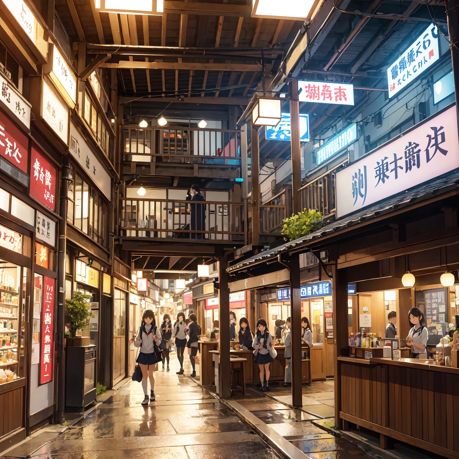 (masterpiece、Highest quality)、(Photorealistic photography)、1 picture、(Japan's dimly lit underground mall)、Japan favelas、、、Showa Retro、Detailed and cute face、Poor conditions、(Underground hot spring facilities)、shaved ice、Sale of drinks、Unsanitary and dim、(stage)、(Big bath)、Shady Red Light District、diet、(Many female junior high school students)、(Prostitute)、へにょへにょしたsmile、Happy schoolchildren、Perfect Anatomy、smile