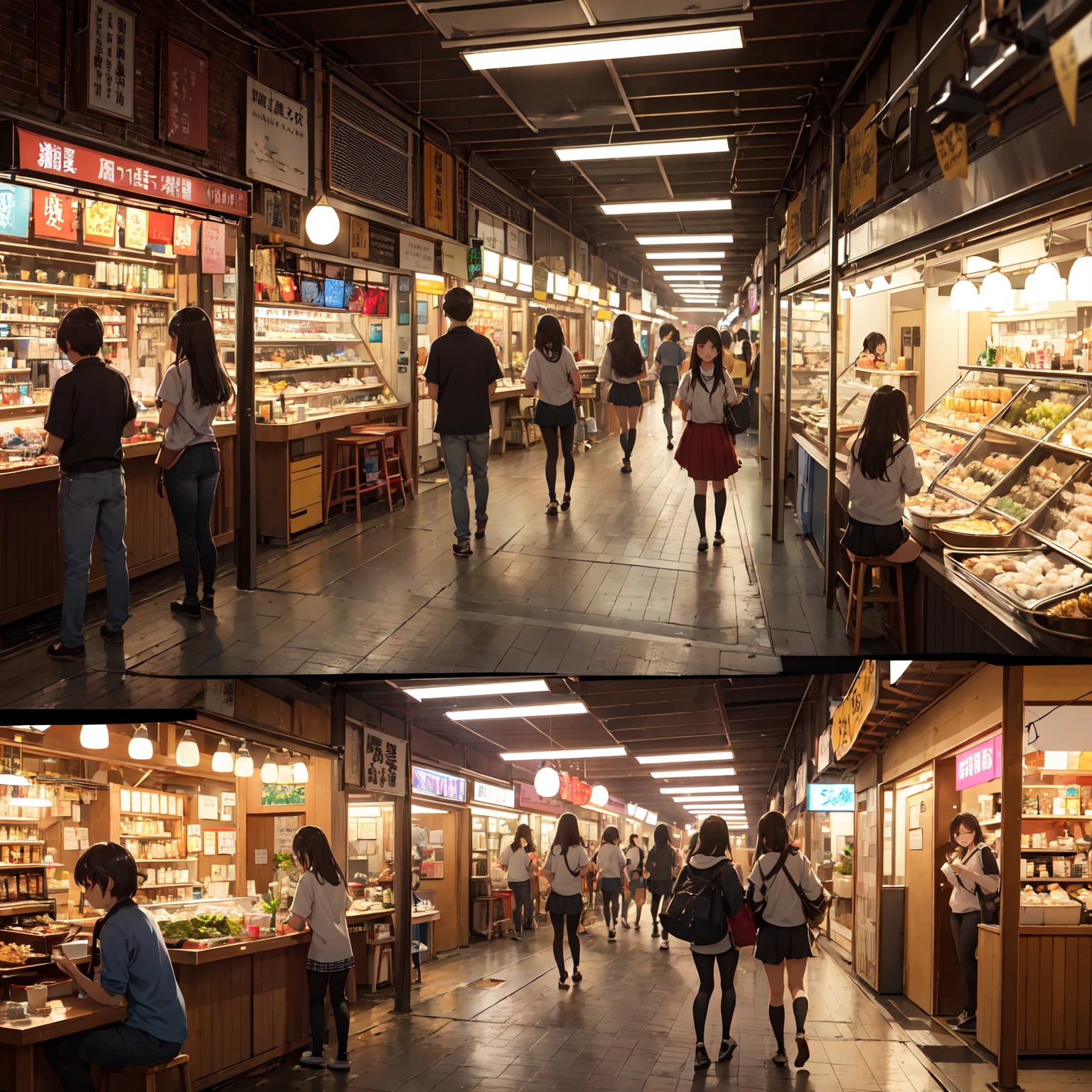 (masterpiece、Highest quality)、(Photorealistic photography)、1 picture、(Japan's dimly lit underground mall)、Japan favelas、13 years old、、Showa Retro、Detailed and cute face、Poor conditions、(Underground hot spring facilities)、shaved ice、Sale of drinks、Unsanitary and dim、(stage)、(Big bath)、Shady Red Light District、diet、(Many female junior high school students)、(Prostitute)、へにょへにょしたsmile、Happy schoolchildren、Perfect ???????、smile