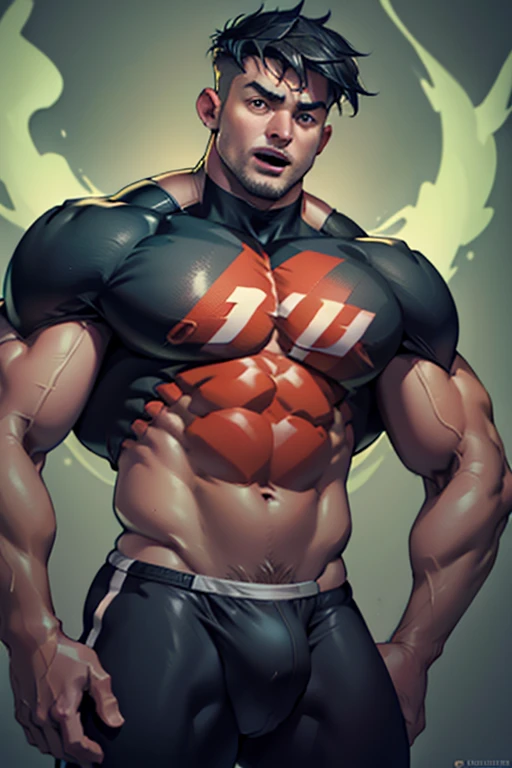 Danny Fenton sweating wearing a Casper High School football uniform giving a wedgie to Tucker Foaley. Massive hyper muscles. Swollen hyper crotch bulge. Jock. Musclehead. Meathead. Dumb. Dumber. Dumbing down. Open mouth. Hypnosis. Hypnotized. Mind control. Brainwashed. Brainwashing. Hypnotizing. IQ drain. Bro. Dumber and dumber. Well endowed. Football team assimilation. Massive biceps. Massive triceps. Massive meaty pecs. Broad shoulders. Thick lats. Giant traps. Swollen glutes. Thick thighs. Hyper muscles. Glowing eyes. Dullard. Dumber. Stereotypical dumb football jock. Vapid stare. "I feel ... kinda good, bro.... Huhuhuh.... Now let's go give some more nerds a wedgie."