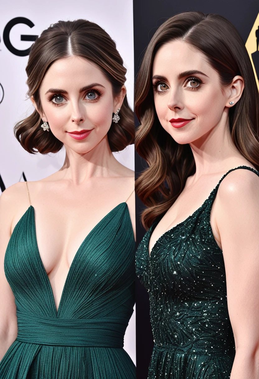 mesmerizing blend of Arieal Winter & Alison Brie, creating a unique, symmetrical face that exudes elegance and grace.