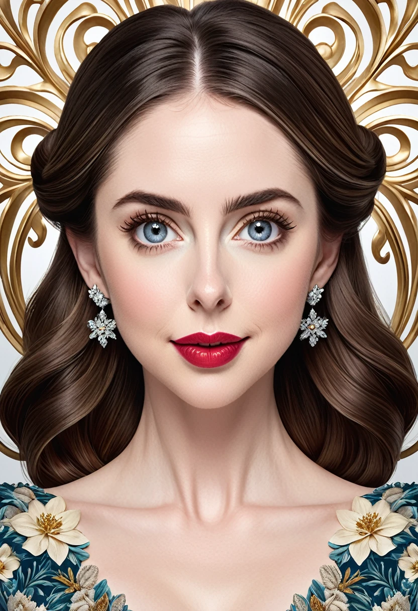 mesmerizing blend of Arieal Winter & Alison Brie, creating a unique, symmetrical face that exudes elegance and grace.
