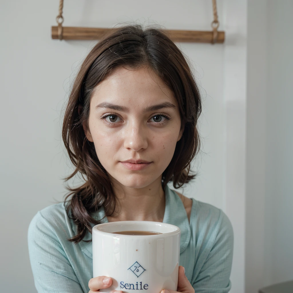 Create a video cover for Instagram (1080x1080px) with light blue or mint green background, central phrase "Academic Pressure and Stress: How to Overcome and Find Balance" in white Montserrat font with semi-transparent box, small book icons, cup of tea and swings around, image of a serene person in the bottom corner, and white border.