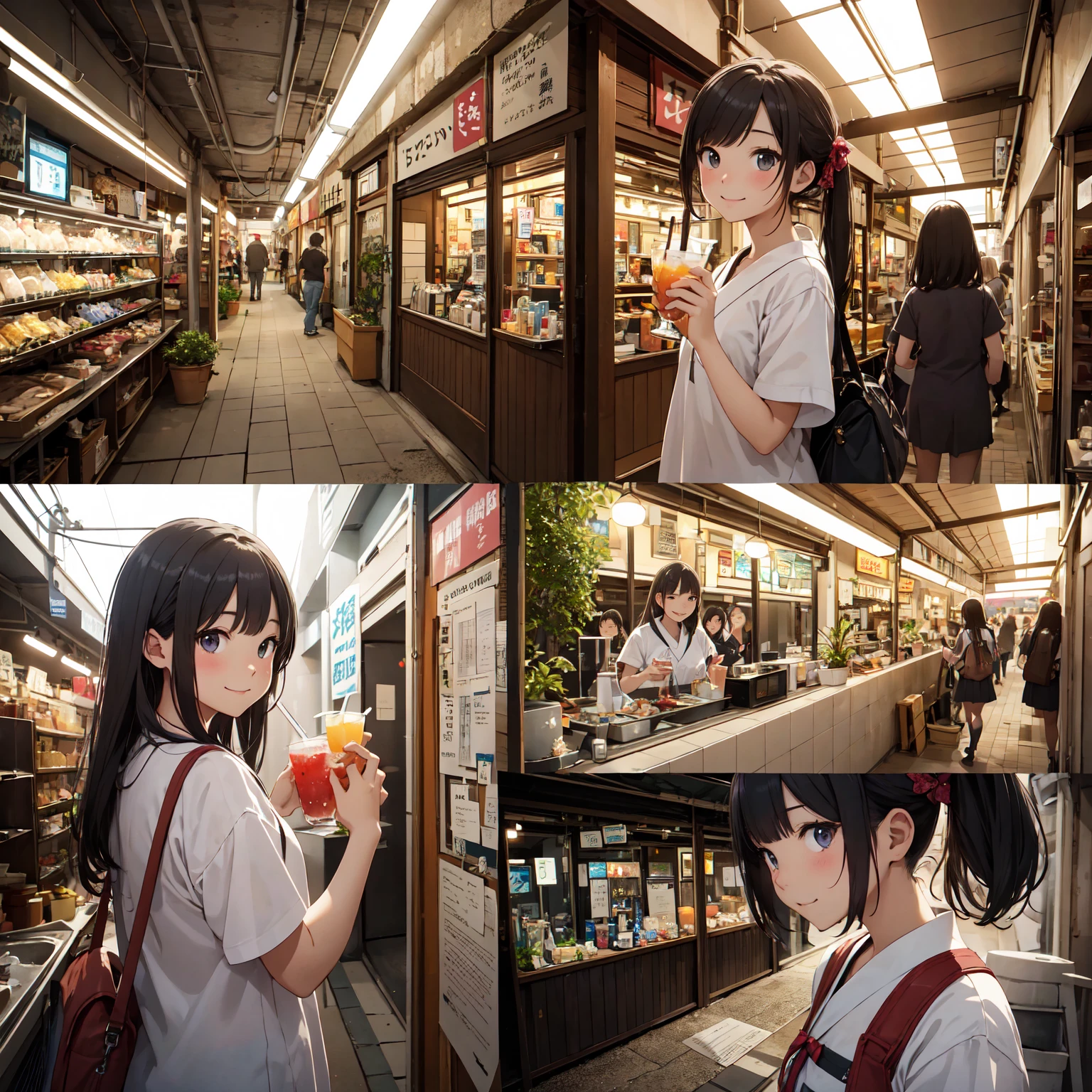 (masterpiece、Highest quality)、(Photorealistic photography)、1 picture、(Japan's dimly lit underground mall)、Japan favelas、13 years old、、Showa Retro、Detailed and cute face、((Poor conditions))、(Underground hot spring facilities)、shaved ice、Sale of drinks、Unsanitary and dim、(stage)、(Big bath)、Shady Red Light District、diet、(Many female junior high school students)、(Prostitute)、へにょへにょしたsmile、Happy schoolchildren、Perfect Anatomy、smile