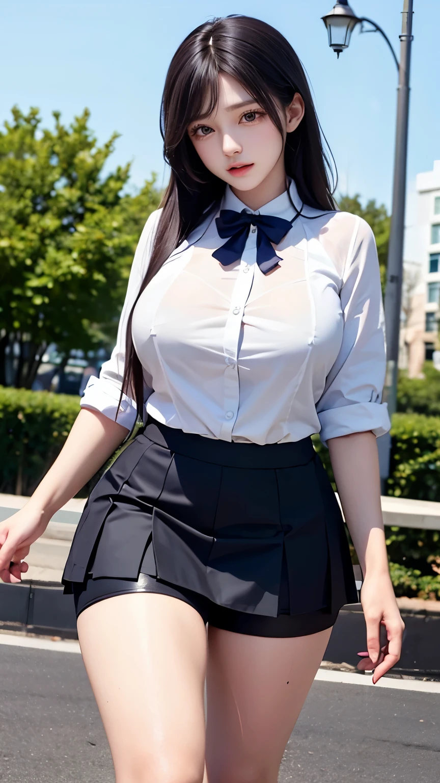(Very delicate and beautiful:1.2)super model,,Big Breasts,Beautiful breasts,voluptuous,【bike shorts】,,【3girls】,,Highest quality, High resolution, 8K,Kick in a hurry,mini skirt.uniform.high school girl