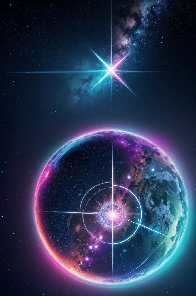Crie uma imagem de uma capa de perfil sobre Astral Connection escrito "Astral Connection" a little below the center