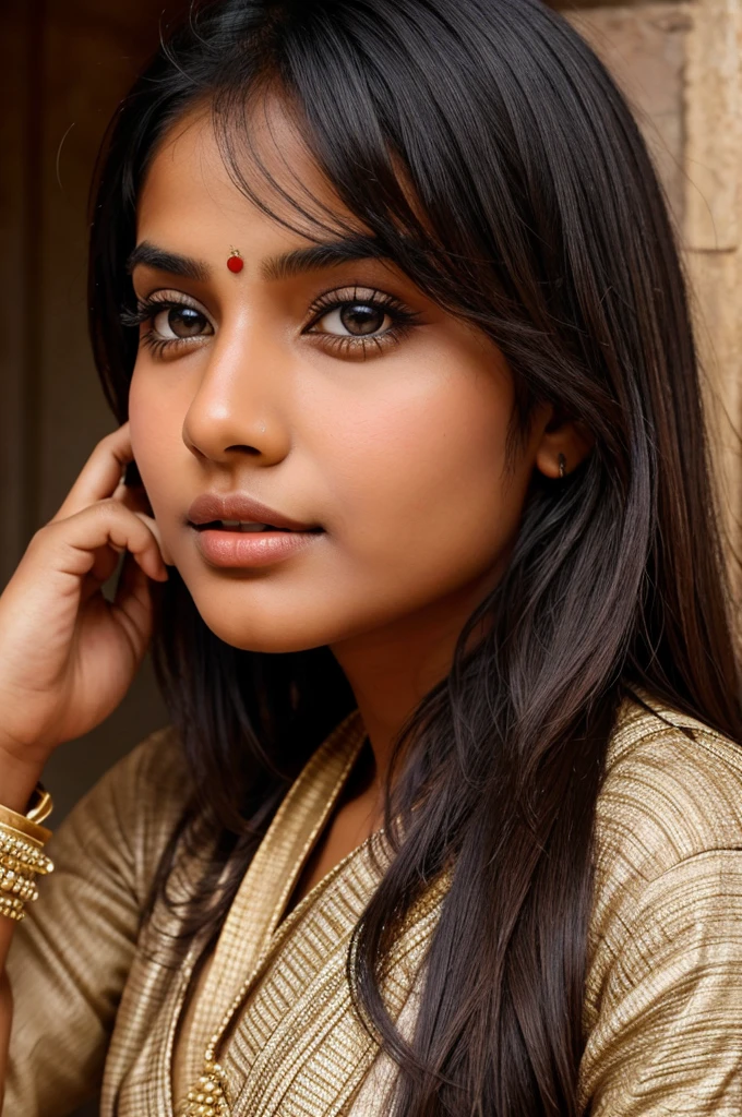 Indian girl, beautiful eyes close up