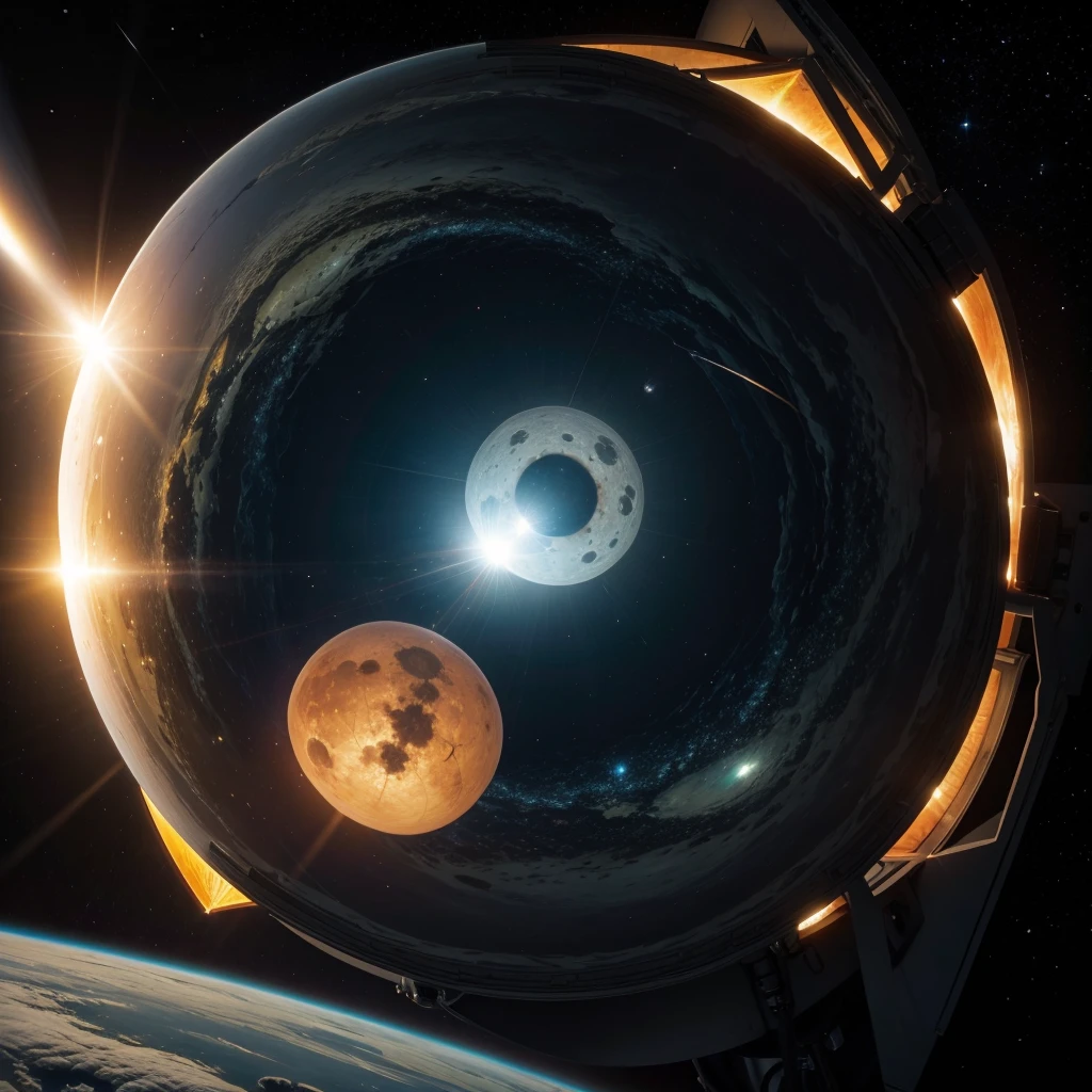 Giant dtagon in space eating the sun