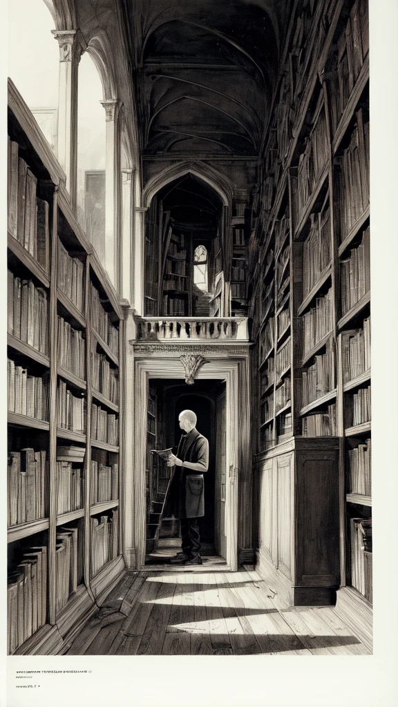 Alex frowns, tugging at the book again, which suddenly triggers a mechanism. A section of the bookshelf creaks and slowly swings open, revealing a dark, narrow staircase leading down.