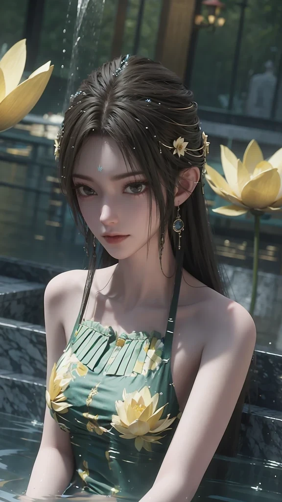 Green clothes,Green pleated clothes