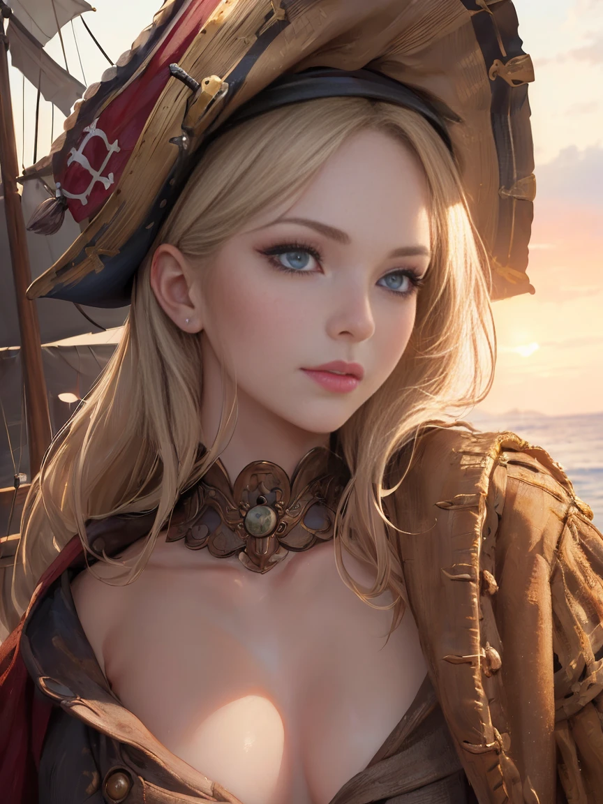 (masterpiece, 最high quality:1.4), (pirate ship), (From the back:1), (One girl), (alone), (head to waist photo) , Nami from One Piece, hyperRealistic, Skin with attention to detail, Digital SLR, Soft lighting, high quality, Highly detailed face, Highly detailed eyes, Highly detailed skin, Skin pores, Scattered beneath the surface, Apply blush all over the face, Highly detailed face, Highly detailed eyes, Beautiful Face, Fuller lips, Detailed Background, Depth of written boundary, Volumetric lighting, Sharp focus, Realistic proportions, Excellent anatomy, (Realistic, hyperRealistic:1.4), 16k hdr, Dawn