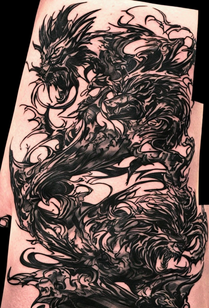 cerberus tattoo, anime styles