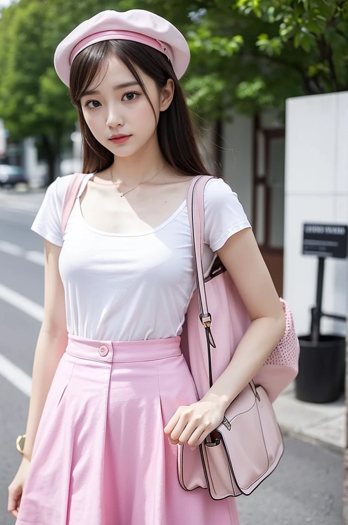 Summer pink series fashion wear,Can show freshness、Vitality and youthfulness。Here are some suggestions for dressing in the pink series: Pink dress:Choose a pink dress,Can be cotton or chiffon fabric,Soft and breathable。You can choose styles with lace or ruffles.,Increase the feminine temperament。 Pink top+White shorts/skirt:粉色的上衣搭配White shorts或skirt,It can show the freshness of summer,Lively and cute。You can choose a top with small patterns or bows.,Add fun。 Pink T-shirt+jeans:简单的Pink T-shirt搭配jeans,A good choice for daily wear。You can choose a loose T-shirt,搭配紧身jeans,Show casual and fashionable style。 Pink shirt+Khaki slacks:粉嫩色的衬衫搭配Khaki slacks,Suitable for office or slightly formal occasions。Shirts can be made of glossy fabrics,Increase fashion sense。 Pink sun protection shirt+Suspender Skirt:Summer sun protection shirts can be chosen in pink colors,内搭一件Suspender Skirt,Sun protection and fashion。Suspender Skirt可以选择碎花或纯色的,与Pink sun protection shirt形成对比。 Pink accessories:If you are worried that the whole body pink is too sweet,You can choose pink accessories,Such as bags、Shoes or hats,As the finishing touch of the overall outfit。
