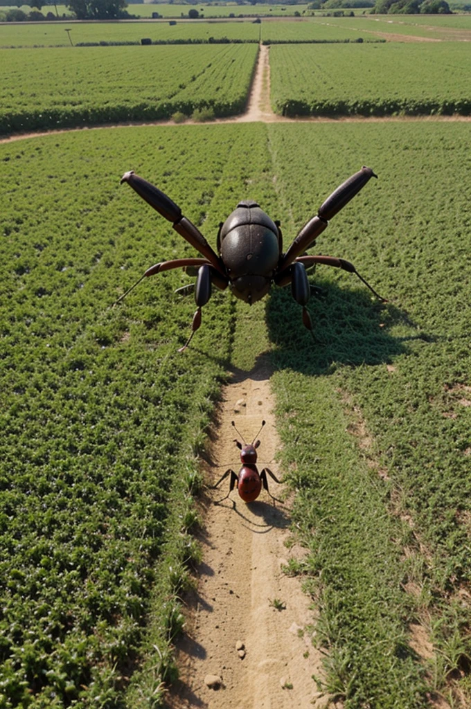 An Ant and a grasshopper in a big farm,animated.