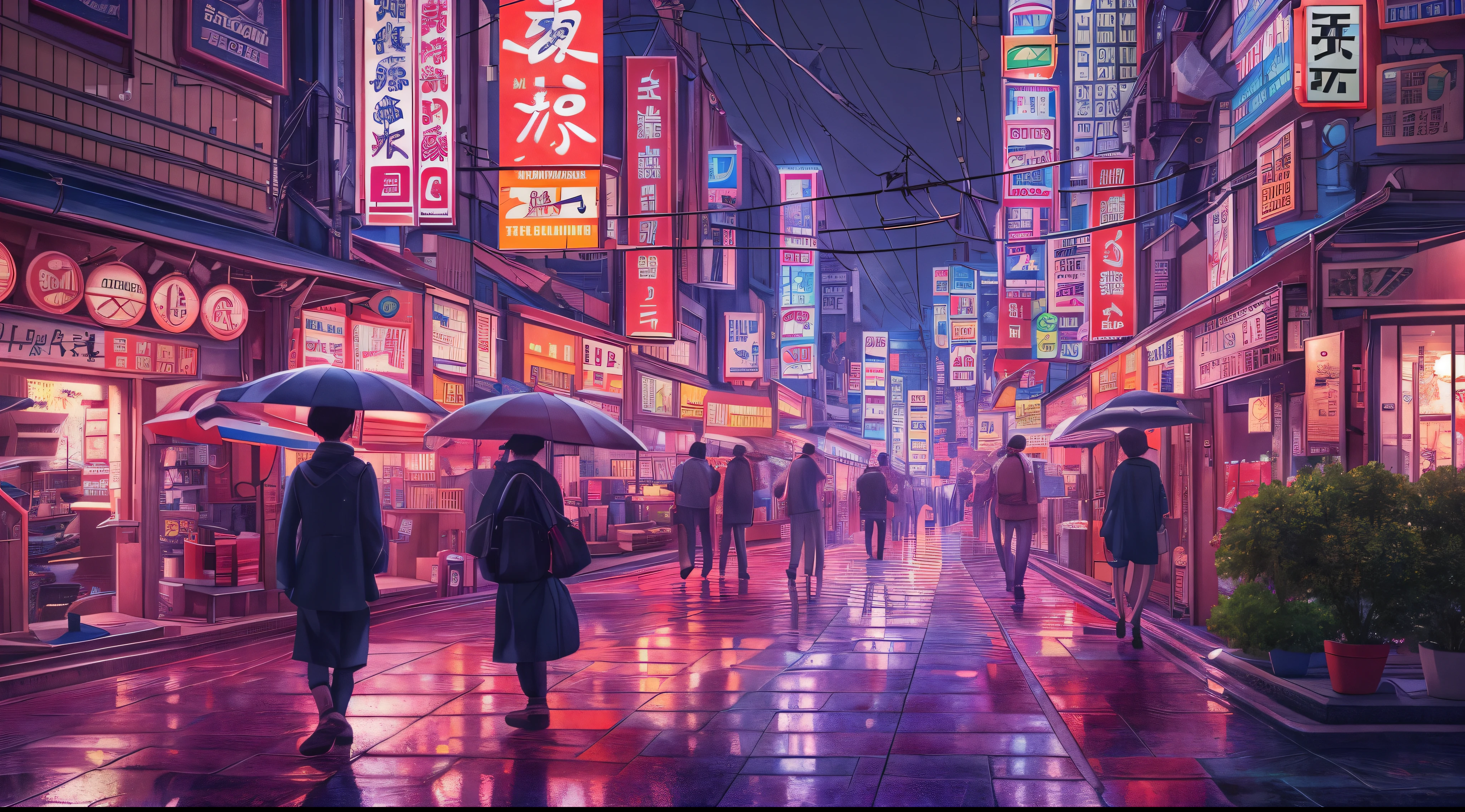 Osaka night, raining day, without crowded, masterpiece, best quality, high quality,extremely detailed CG unity 8k wallpaper, HDR, Chromatic Aberration ,Photorealistic,extremely detailed, trending on artstation, trending on CGsociety, Intricate, High Detail, dramatic, art by midjourney