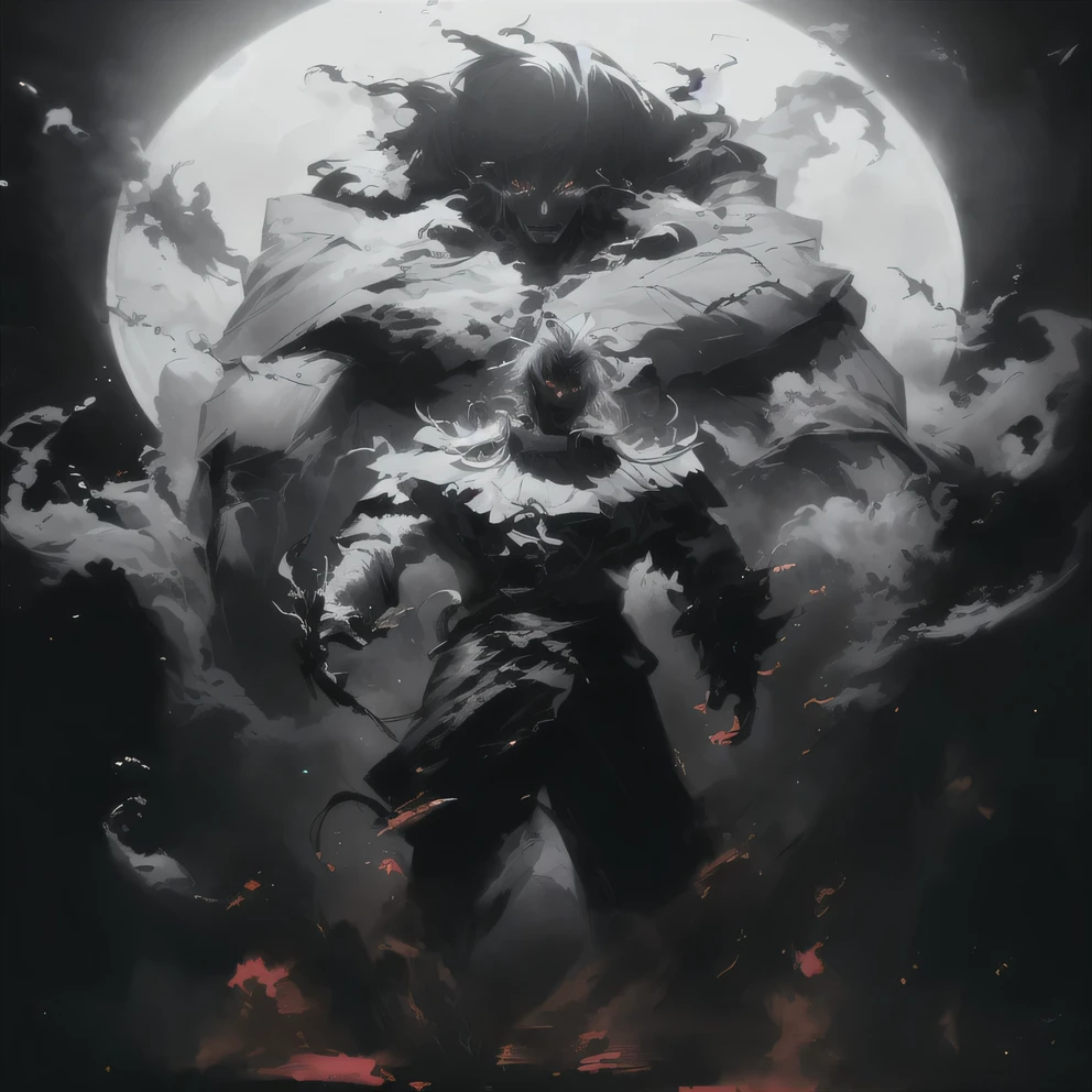 Close-up shot of a demonic face man on a black background, Bad guy anime 8k, Anime epic artwork, 4k comics wallpaper, 4k anime wallpaper, 4K Fine Digital Art, 4k highly detailed digital art, symmetry!! Portrait of a demon, Anime Wallpaper 4K, Anime Wallpaper 4K, majestic, Anime Art Wallpaper 4K(Detail fingers)