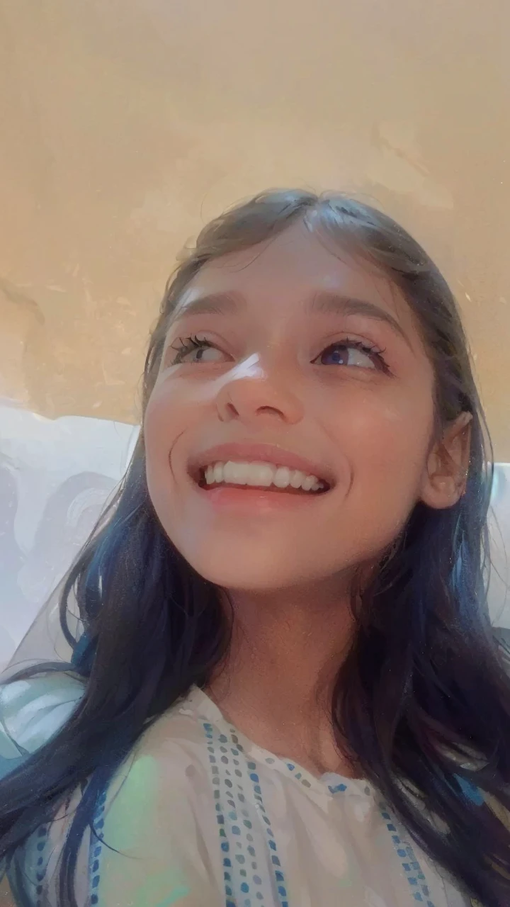 (in 8K、top-quality、masterpiece:1.2)、One woman、(Smiling smile:1.1)、beautidful eyes、Valley、The upper part of the body、length hair、Like a boy、Longhaire、Gold View、