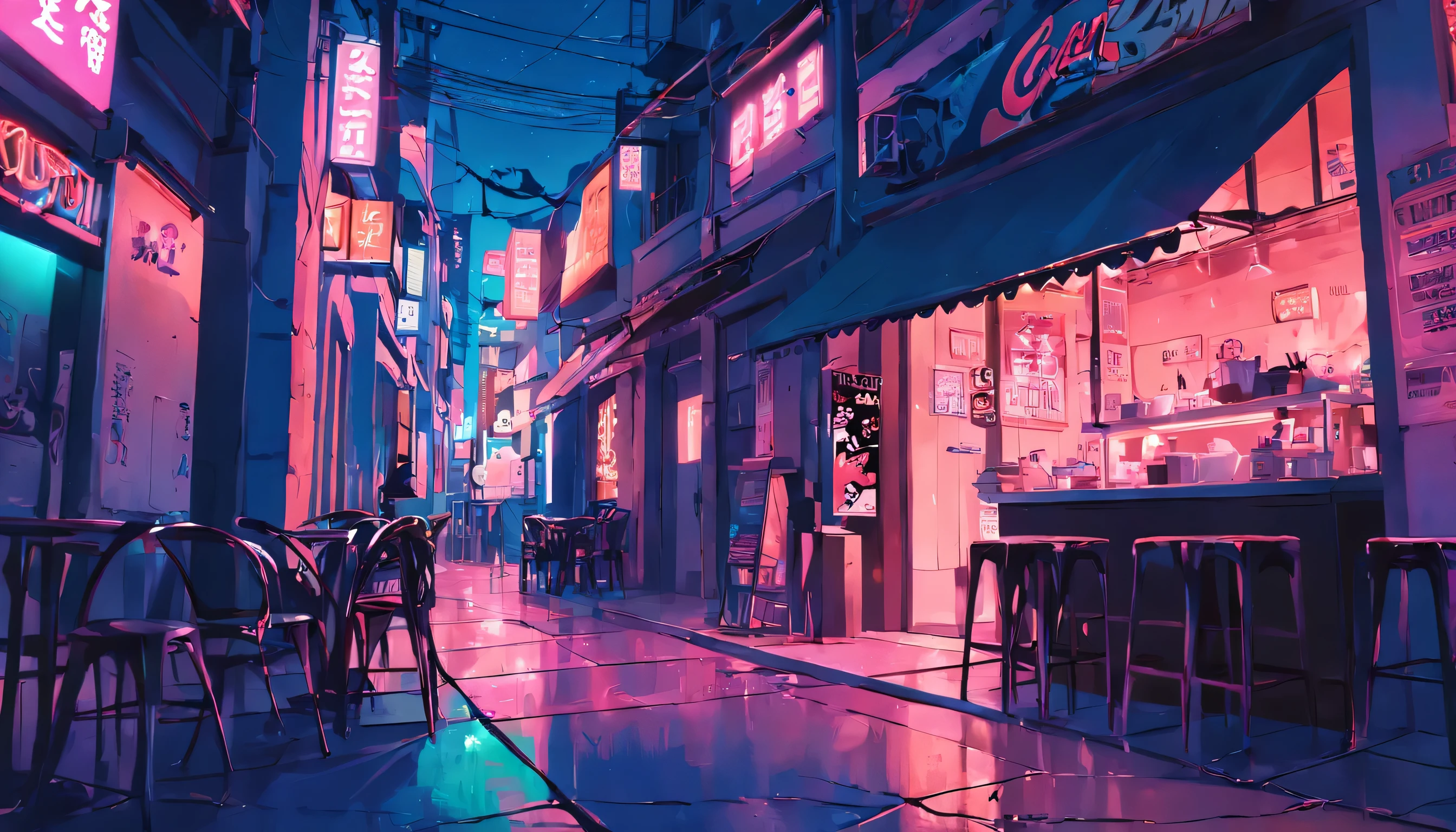 Lo-Fi Coffee, natta, neon, circuit board, retail store