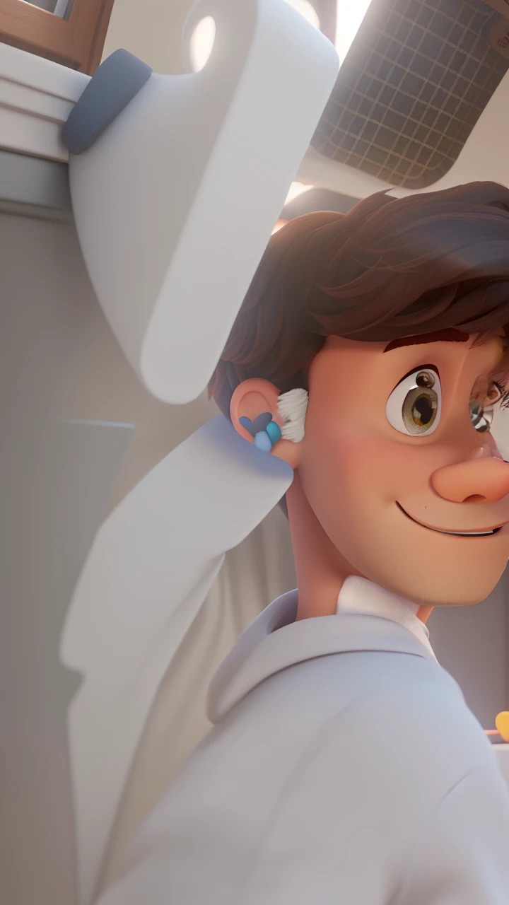 A man, A man and a woman in Disney Pixar style, high quality, Best Quality