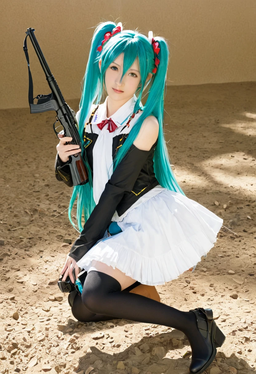 1 Girl, Hatsune Miku, Cowboy shooting,