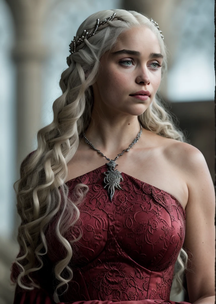 Royal Satin dress, Perfect eyes, flawless Beauty, pierced eyes, Masterpiece, Daenerys Targaryen, Gorgeous woman, queen, Queen Lady, Princess of Dragonstone, black mole on breast, The Unburnt, Queen of Meereen, Queen of the Andals, the Rhoynar and the First Men (claimant), Protector of the Seven Kingdoms (claimant), Khaleesi of the Great Grass Sea, Breaker of Shackles, Mother of Dragons, The One Who Was Promised, Lady of Dragonstone , 45 years Old, she is a Full growned lady now, beautiful mature lady, the queen, milf beauty, mature queen, Best quality, a small, charming Beauty, a captivating woman, fully ripen milf body, lustful queen, alluring appearance, unrivaled beauty, wonderful breasts, large breasts, mediaeval erotic costumes, a Game of Thrones-inspired costume, a close-up of a woman from the middle ages, Daenerys Targaryen, Daenerys, resembles Emilia Clarke, Emilia Clarke, scene from "Game of Throne," deep cleavage, warrior princess, healthy body, perfect thick body, attractive figure, fleshy body, style of "Game of Throne," beautiful lady, beautiful woman, mediaeval clothes, stunning woman, 8K, insane details, dress made of clothes and jewelry, perfect hair, styled hair, high clarity eyes, perfect hands, perfect fingers, perfect eyes, sharp focus, naked 