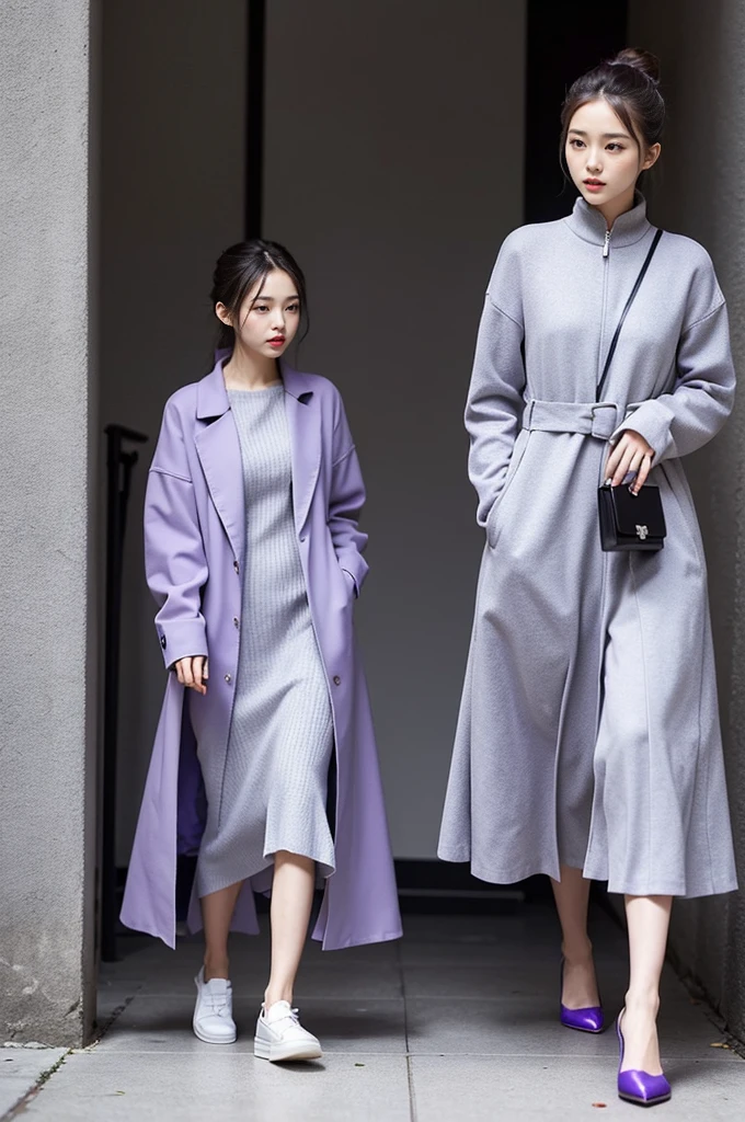 This summer,Purple with gray:The mystery of purple is combined with the low-key gray,Can create a unique sense of fashion。You can choose a purple dress,Pair with a grey coat or shoes。
